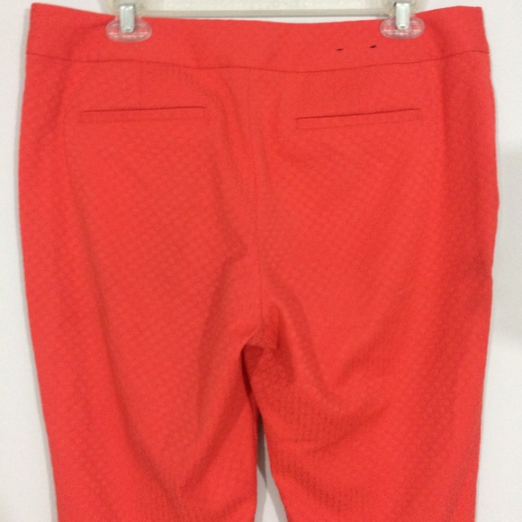Banana Republic Womens 8 Red Honey Comb Pattern Flat Front Cotton Blend Capris - Picture 4 of 8
